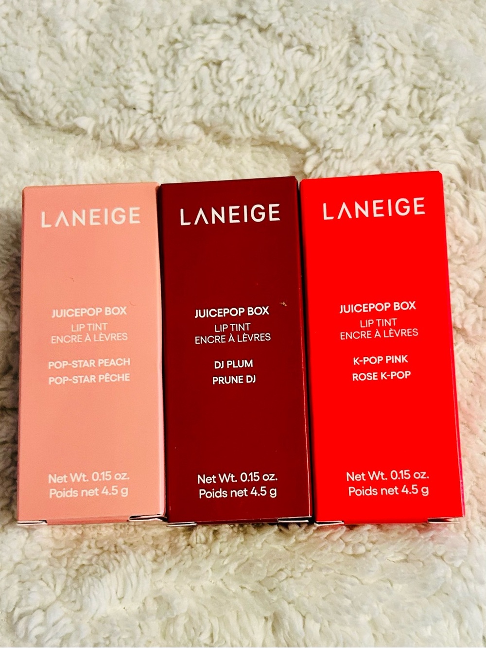 LANEIGE Juicepop Box Trio — Peach, Plum, Vibrant Pink